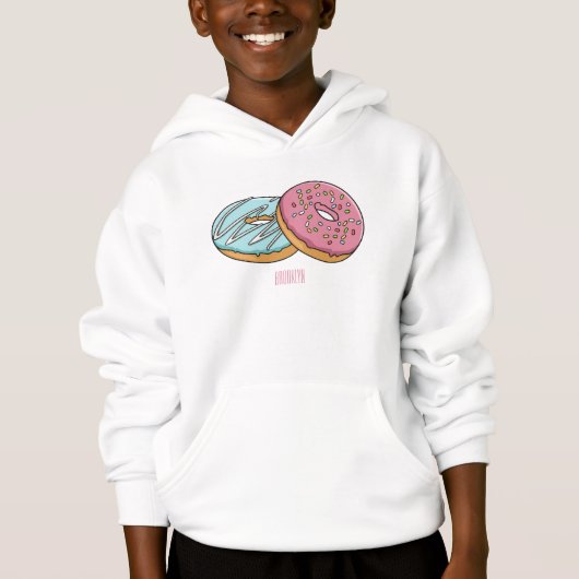 Donut-Cartoon-Abbildung Hoodie (Vorderseite)