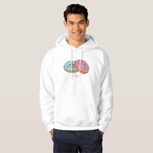 Donut-Cartoon-Abbildung Hoodie (Vorne ganz)