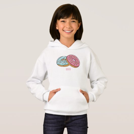Donut-Cartoon-Abbildung Hoodie (Vorne ganz)