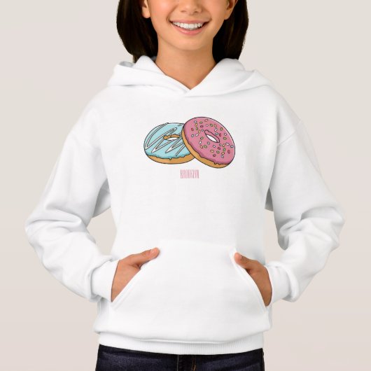 Donut-Cartoon-Abbildung Hoodie (Vorderseite)