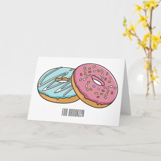 Donut-Cartoon-Abbildung Karte (Gelbe Blume)