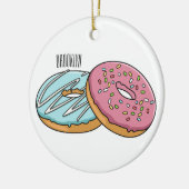 Donut-Cartoon-Abbildung Keramik Ornament (Links)