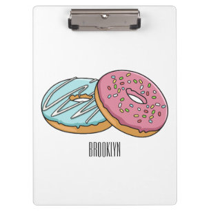 Donut-Cartoon-Abbildung Klemmbrett