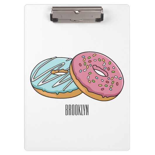 Donut-Cartoon-Abbildung Klemmbrett (Vorderseite)