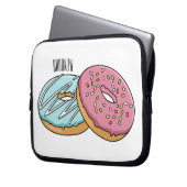 Donut-Cartoon-Abbildung Laptopschutzhülle (Vorderseite Links)