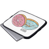 Donut-Cartoon-Abbildung Laptopschutzhülle (Vorne Knopf)