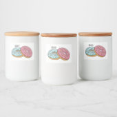 Donut-Cartoon-Abbildung Lebensmitteletikett (Flaschen)