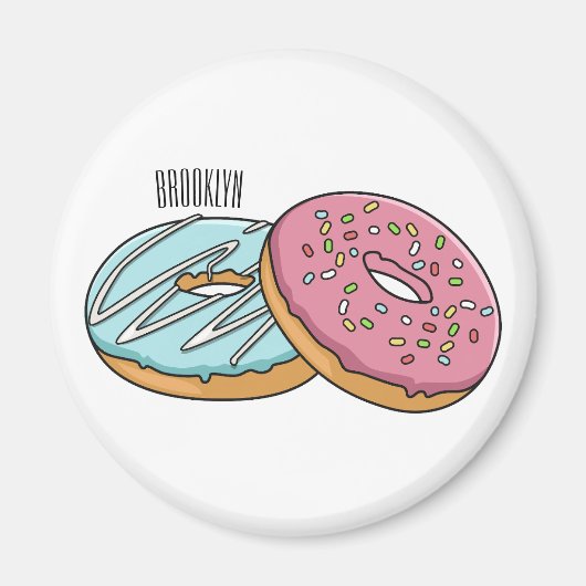 Donut-Cartoon-Abbildung Magnet (Vorne)