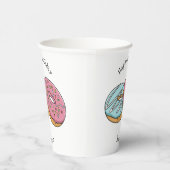 Donut-Cartoon-Abbildung Pappbecher (Rechts)