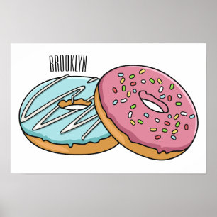 Donut-Cartoon-Abbildung Poster