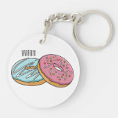 Donut-Cartoon-Abbildung Schlüsselanhänger (Rückseite)