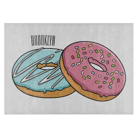 Donut-Cartoon-Abbildung Schneidebrett (Vorderseite)