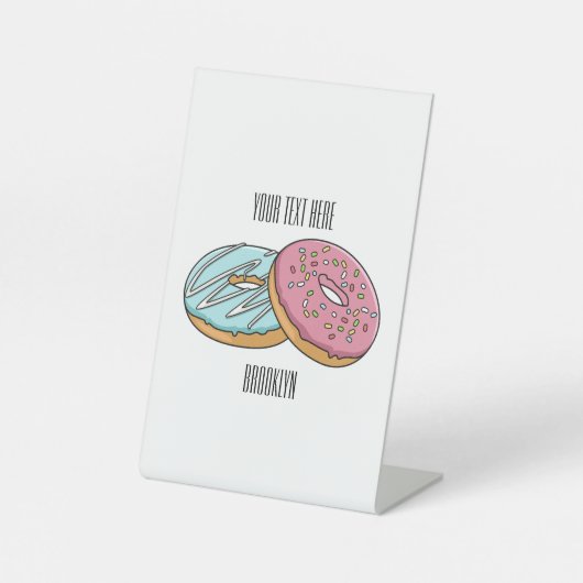 Donut-Cartoon-Abbildung Sockelschild (Vorderseite)