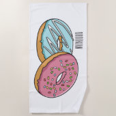 Donut-Cartoon-Abbildung Strandtuch (Vorderseite)