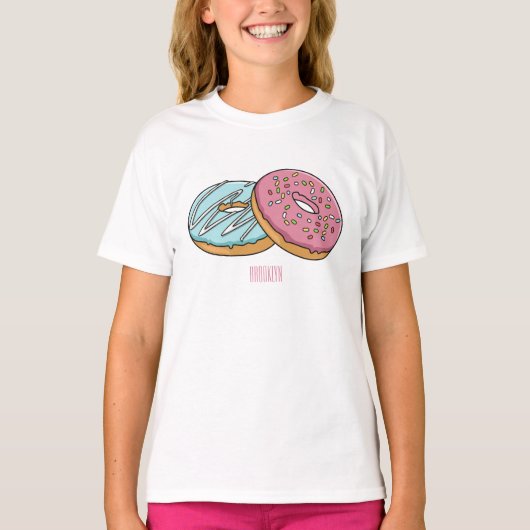 Donut-Cartoon-Abbildung T-Shirt (Vorderseite)