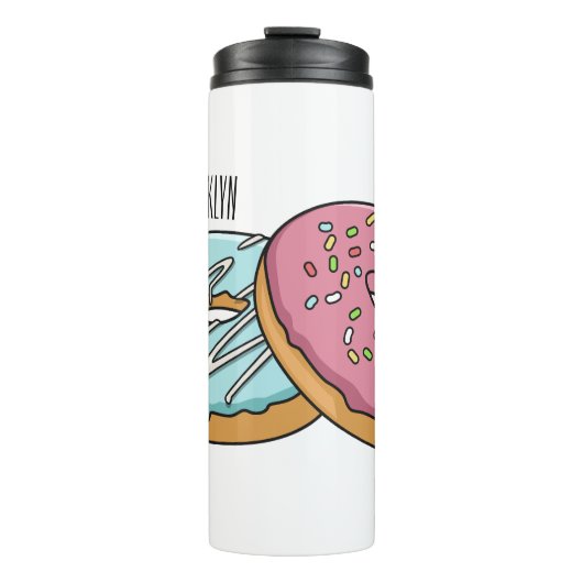 Donut-Cartoon-Abbildung Thermosbecher (Vorderseite)