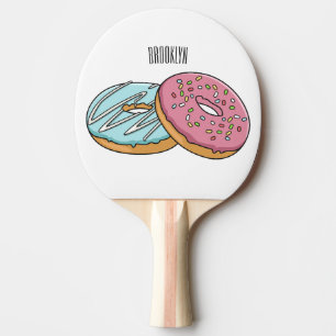 Donut-Cartoon-Abbildung Tischtennis Schläger