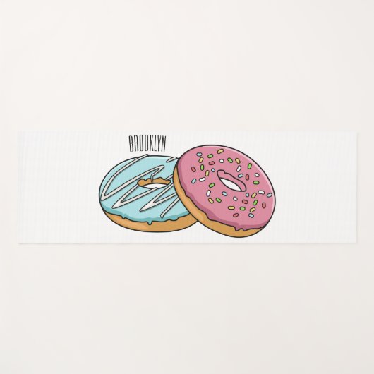 Donut-Cartoon-Abbildung Yogamatte (Vorderseite (Horizontal))