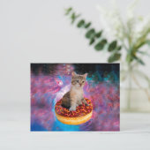 Donut Cat - Donut lover Postkarte (Stehend Vorderseite)