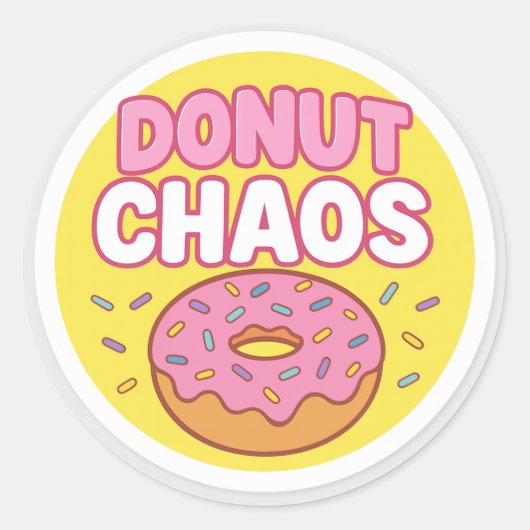Donut Chaos Round Sticker (Vorderseite)