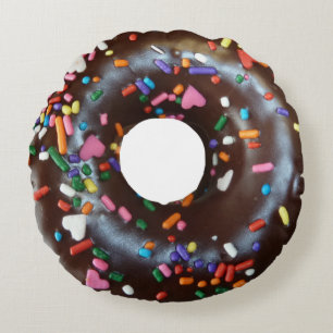 Donut Chocolate Sprinkles Rundes Kissen