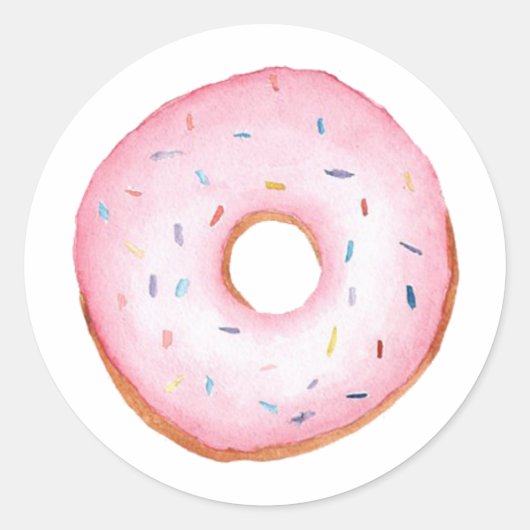 Donut Classic Round Sticker (Vorderseite)