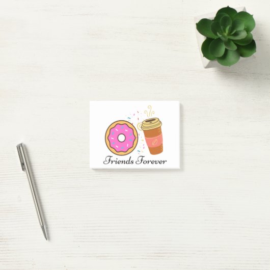 donut coffee friends forever notes post-it klebezettel (Büro)