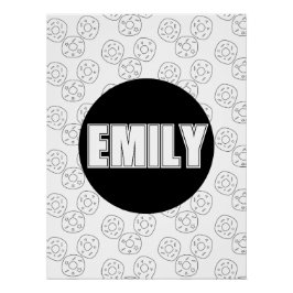 Donut Coloring Name Poster