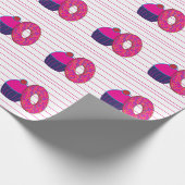Donut Cupcake Pink Stripe Donut Cupcake Geschenkpapier (Ecke)