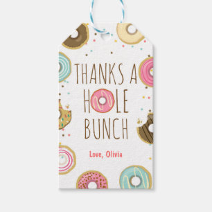 Donut danke für Geschenkmarken Girl Pink Doughnut Geschenkanhänger