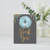 Donut danke Ihnen Card Boy Blue RSVP Karte (Stehend Vorderseite)