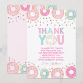 Donut Danke Ihre Karte Donut Groove Party Pink Gol (Vorne/Hinten)