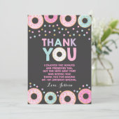 Donut Danke Ihre Karte Donut Groove Party Pink Gol (Stehend Vorderseite)