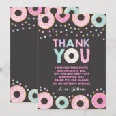 Donut Danke Ihre Karte Donut Groove Party Pink Gol (Vorne/Hinten)