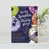 Donut Decorating Halloween-Party Einladung (Stehend Vorderseite)