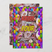 Donut Desert Sweet Tooth Köstlicher Geburtstag ein Einladung (Vorne/Hinten)