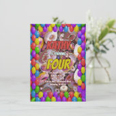 Donut Desert Sweet Tooth Köstlicher Geburtstag ein Einladung (Stehend Vorderseite)