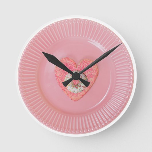Donut-Design, runde Wanduhr  (Vorderseite)