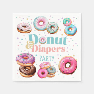 Donut & Diapers Baby Dusche Party Napkins Serviette