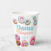 Donut & Diapers Babydusche Papierplatte Pappbecher (Vorderseite)