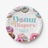 Donut & Diapers Babydusche Party Papierplatte Pappteller (Vorderseite)