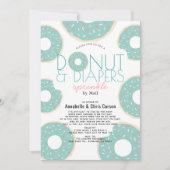 Donut & Diapers Sprinkle Mint Baby Dusche per Mail Einladung (Vorderseite)