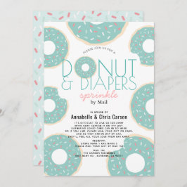 Donut & Diapers Sprinkle Mint Baby Dusche per Mail Einladung