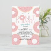 Donut & Diapers Sprinkle Pink Baby Dusche per Mail Einladung (Stehend Vorderseite)