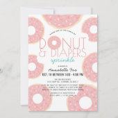 Donut & Diapers Sprinkle Pink Drive-by-Baby-Dusche Einladung (Vorderseite)