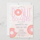 Donut & Diapers Sprinkle Pink Gold Baby Dusche Einladung (Vorderseite)