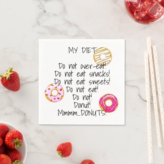 Donut Diet Funny Humour Doughnut Snack Food Serviette (Beispiel)