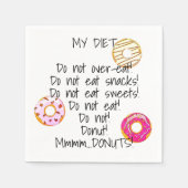 Donut Diet Funny Humour Doughnut Snack Food Serviette (Vorderseite)