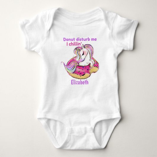 Donut Disturb Me I Chillin Baby Unicorn Geschenk Baby Strampler (Vorderseite)