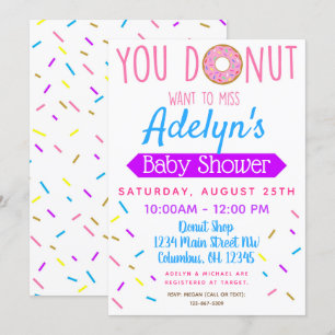 Donut, Doughnut Baby Showeinladung Einladung